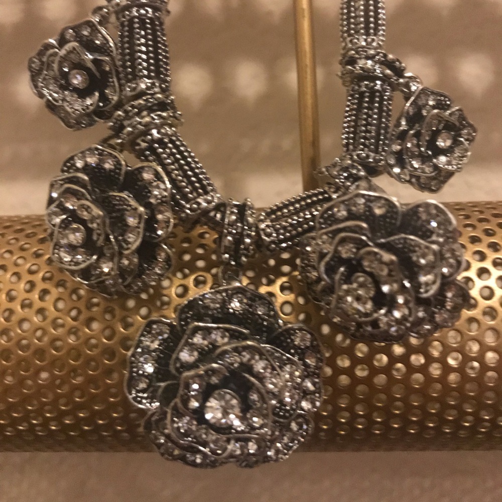 Betsey Johnson Crystal Roses Necklace